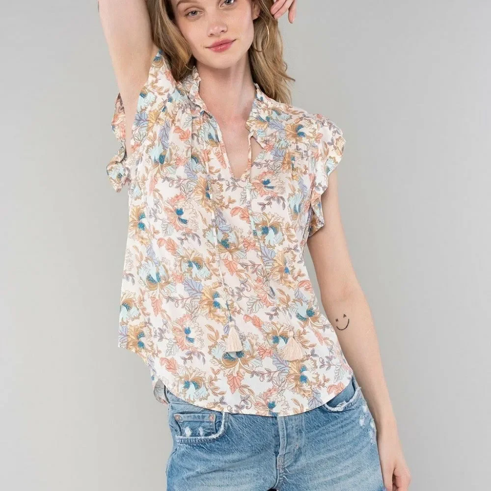 Lovestich Mimi Flutter Sleeve Top sz Xs